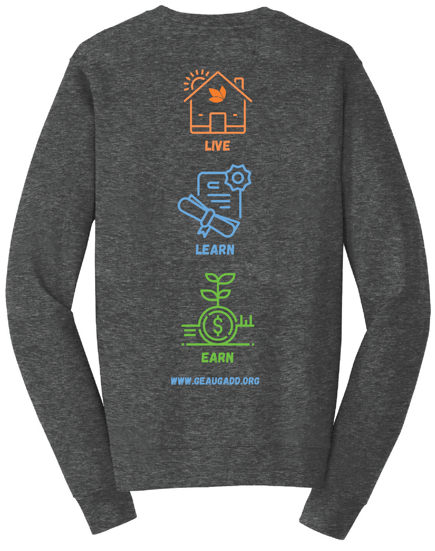 Live, Learn, Earn Fleece Crewneck